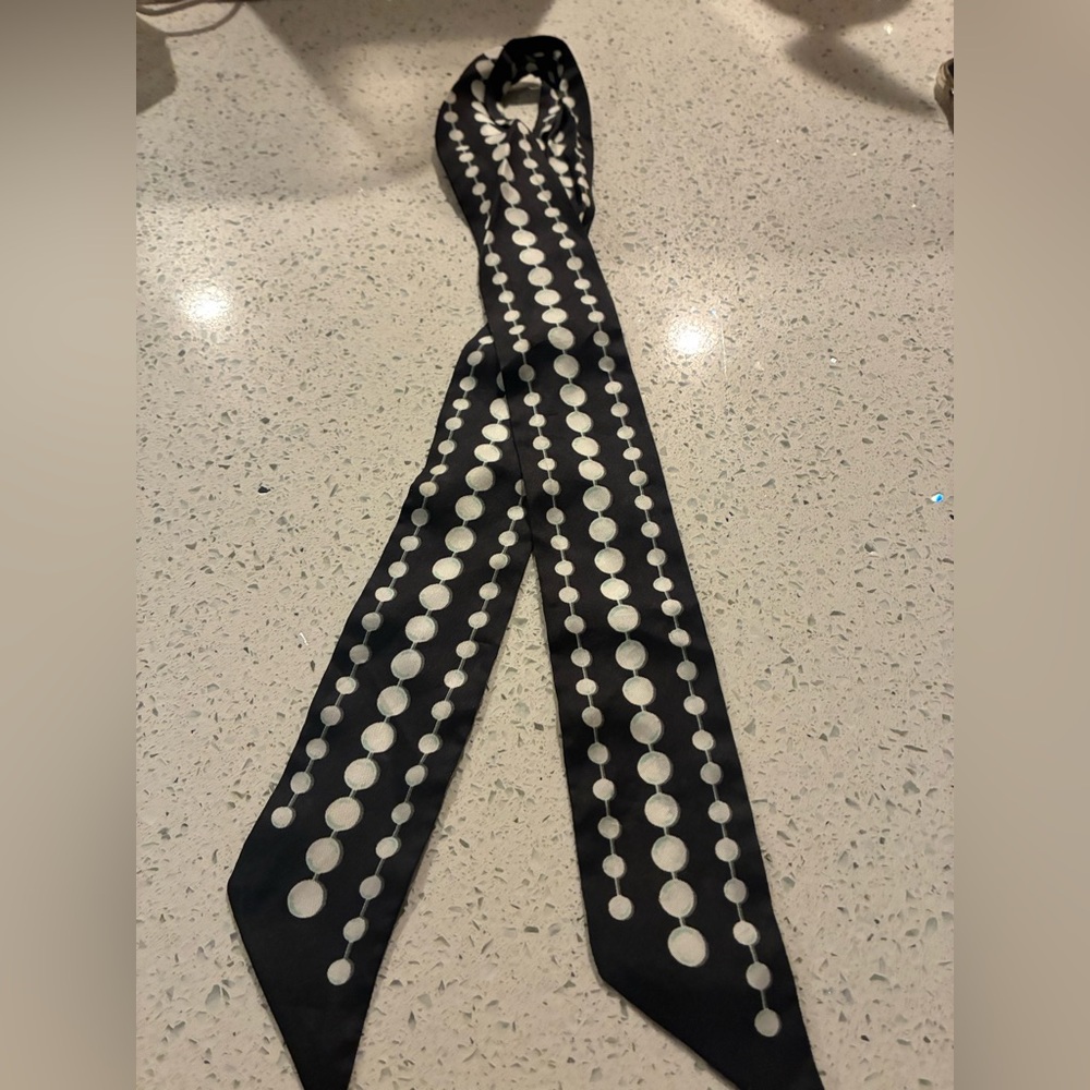 Kate Spade Black and White Polka Dot Bag Scarf